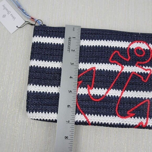 Vera Bradley ANCHORS AWEIGH Factory Style Straw Beach Wristlet Woven Summer New - Picture 9 of 10